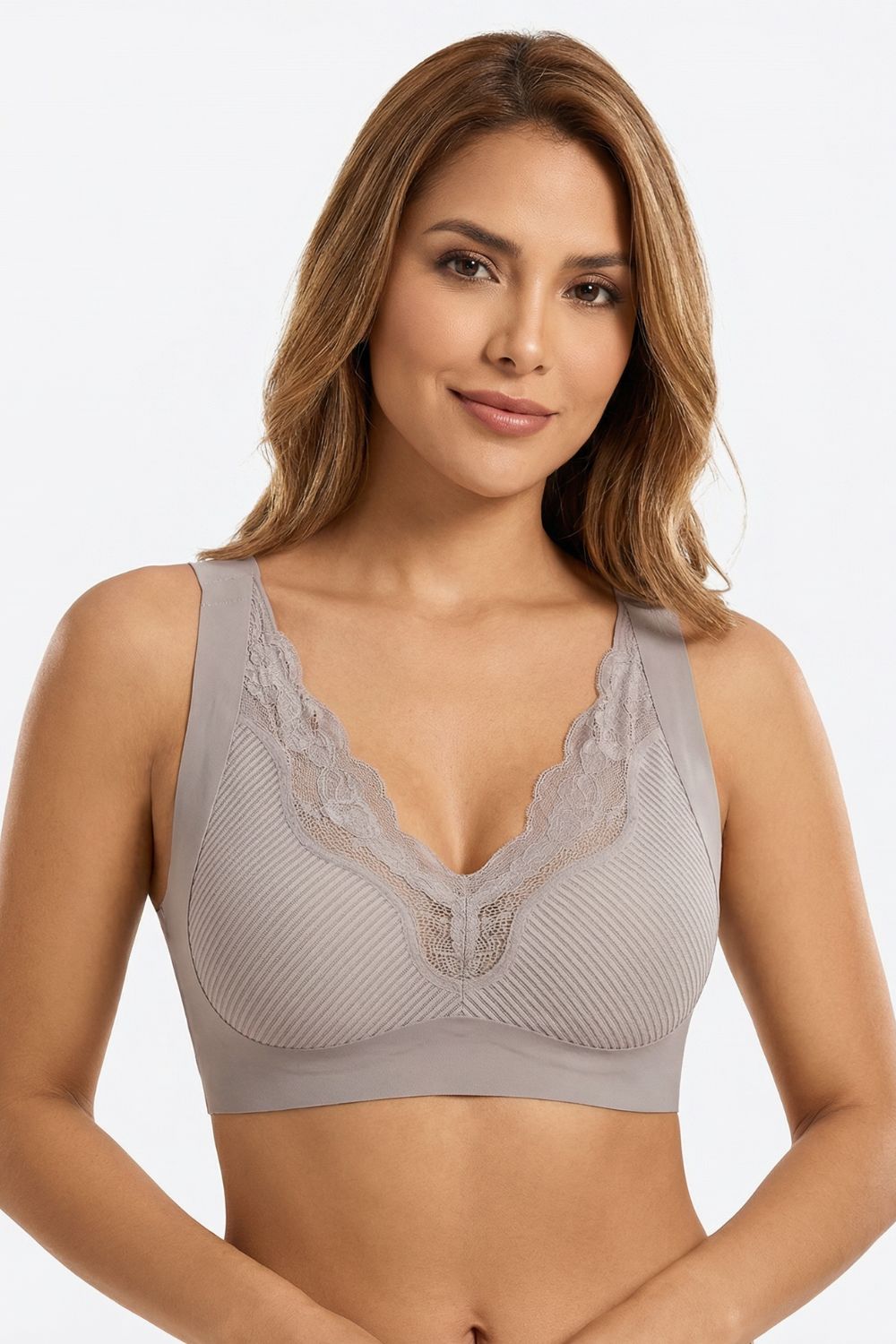 Brasier tecnobra elaborado en microfibra y encaje